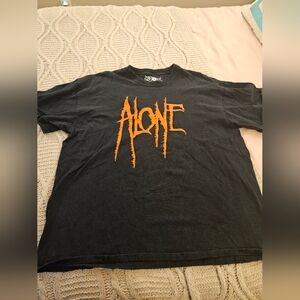 Black‎ T-Shirt with Orange Graphic
